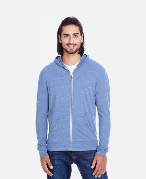 Clementine Triblend Full-Zip Light Hoodie For Men's